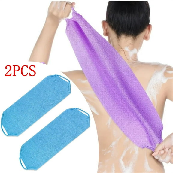 Fmxomd Exfoliating Back Scrubber, Double-Sided Back Exfoliator Body Scrub towel, Exfoliating Washcloth Bath tool for Use in Shower, Back Washer to Deep Clean Your Skin for Men & Women