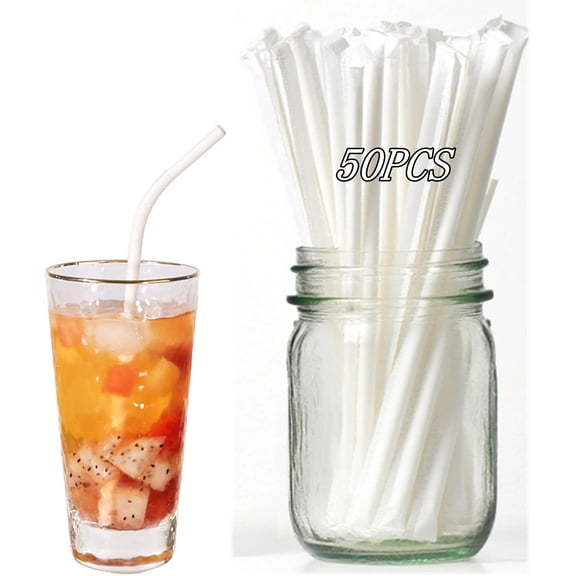 Fmxomd Flexible Biodegradable Sugarcane Straws, 500 Count | Plastic-Free, Eco-Friendly Drinking Straws for Cold Drinks | 7.25" Bendable, Multi-Color Disposable Straw Set