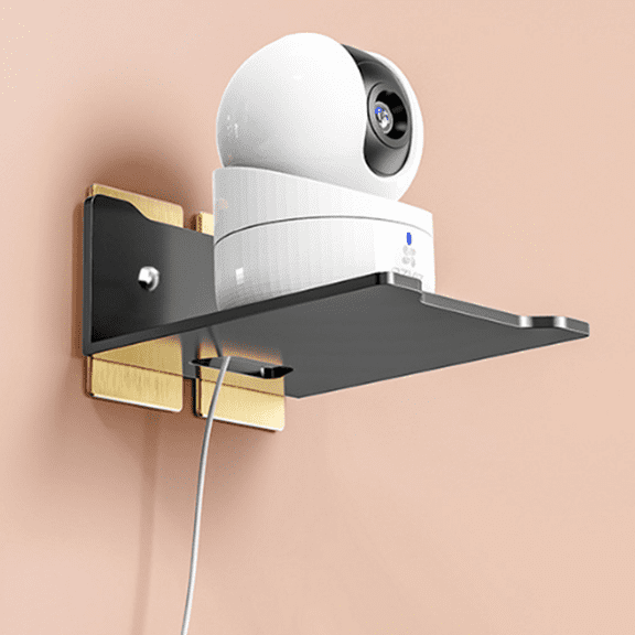 Fmxomd Floating Metal Wall Mount Shelf,Shelf for Projector,TV Cable Box,Router,Speaker,Sound Bar,Camera,Gaming,Decor Display (1, Black)