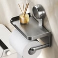 thumbnail image 1 of Fmxomd Toilet Paper Holder with Shelf Paper Towel Holder Wall Mount Suction Cup Tissue Roll Holder for Bathroom Kitchen RV - Gray, 1 of 7