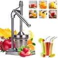 thumbnail image 1 of Fmxomd Juicer Hand Press Manual Juicer Stainless Steel Lemon Squeezer Heavy Duty Countertop Citrus Crush Machine - for Fresh Lemonade Orange Juice Easy to Clean Home & Kitchen Use - Silver, 1 of 9