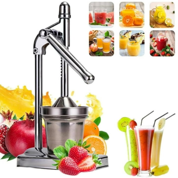 Fmxomd Juicer Hand Press Manual Juicer Stainless Steel Lemon Squeezer Heavy Duty Countertop Citrus Crush Machine - for Fresh Lemonade Orange Juice Easy to Clean Home & Kitchen Use - Silver