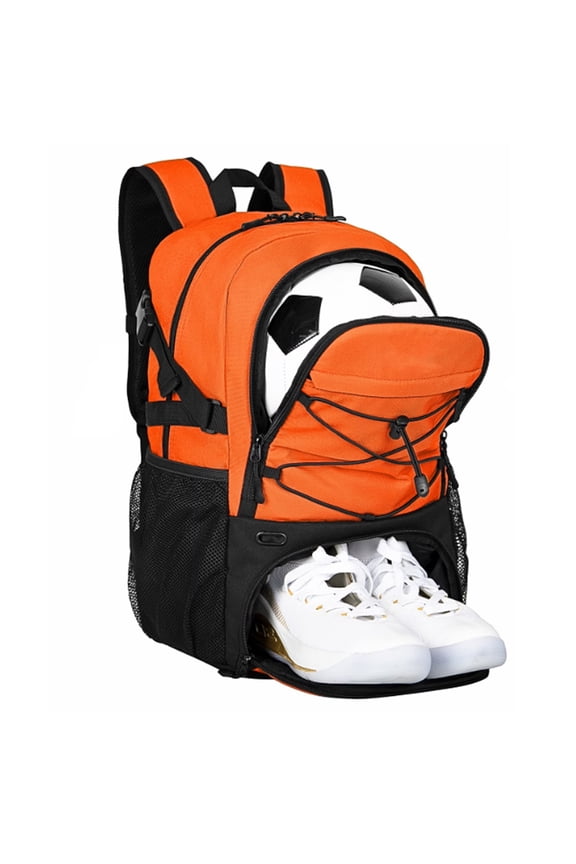 Basketball Backpack Basketball Equipment Bag with Ball and Shoe Compartment - 32L Capacity Lightweight Soccer Backpack Volleyball Backpacks - Orange