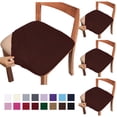 thumbnail image 1 of Fmxomd Seat Covers for Dining Room Chair Set of 4 - Stretch Fit Removable Washable Anti-Dust Desk Chair Seat Cushion Protectors - Brown Chair Covers, 1 of 9