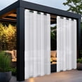 thumbnail image 1 of Fmxomd Outdoor Curtains for Patio Premium Thick Privacy Grommet Outside Curtains Drapes for Porch Pergola - 1 Panel 51W x 72L Inch - White Outdoor Curtains, 1 of 7