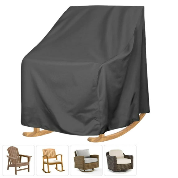 Fmxomd 1 Pack Patio Rocking Chair Cover 27.5x32.5x39 Inch - Waterproof Oxford Fabric Production Outdoor Furniture Rocking Chair Covers - Black