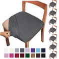 thumbnail image 1 of Fmxomd Seat Covers for Dining Room Chair Set of 8 - Stretch Fit Removable Washable Anti-Dust Desk Chair Seat Cushion Protectors - Gray Chair Covers, 1 of 9