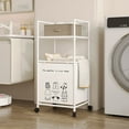 thumbnail image 1 of Fmxomd Laundry Hamper with Shelf 2 Tiers Tall Laundry Basket Sorter for Laundry Room Bathroom Bedroom - Laundry Hamper Cart with Heavy Duty Rolling Wheels, 1 of 7