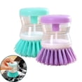 thumbnail image 1 of Fmxomd Good Grips Soap Dispensing Palm Brush Dish Brush with Soap Dispenser for Dishes Pot Pan Kitchen Sink Scrubbing - 2pcs Dish Brush Set, 1 of 9