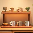 thumbnail image 1 of Fmxomd Coffee Station Organizer 2 Tier Wood Home Storage with Mugs Hooks - for Kitchen Countertops Coffee Bars - for Mugs Coffee Beans Syrup Cups Stirrers, 1 of 8
