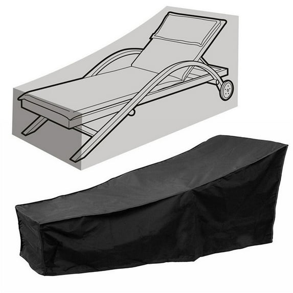 Fmxomd Patio Chaise Lounge Cover Waterproof Heavy Duty Outdoor Lounge Chair Covers - Black Durable Patio Furniture Covers 78x26.8x27.6 Inch