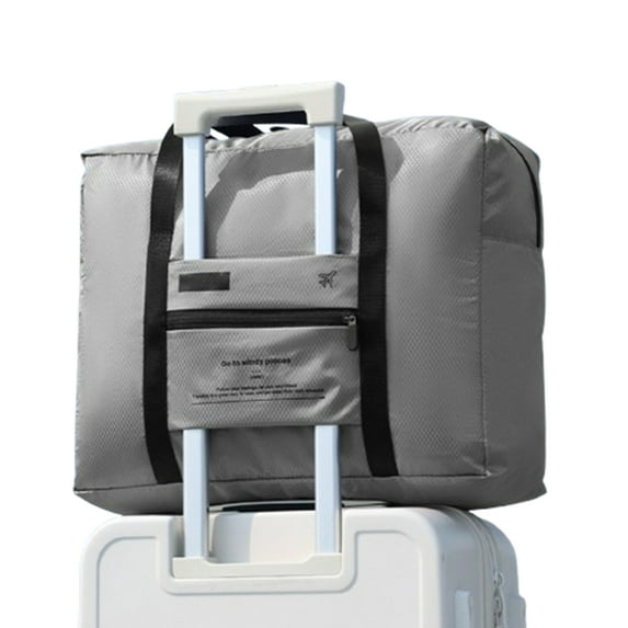 Fmxomd Foldable Carry on Luggage 17x14x7 Foldable Travel Duffel Bag Tote Carry on Luggage Duffle - Overnight for Women and Men - Gray