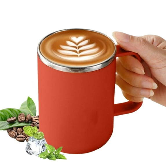 Fmxomd 500ML 16.9oz Stainless Steel Insulated Coffee Mug with Handle Double Wall Vacuum Travel Mug - Tumbler Cup with Lid for Hot Cold Drinks - Red