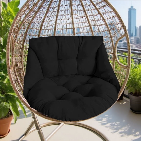 Fmxomd Egg Chair Cushion Indoor Outdoor Egg Replacement Cushions Patio Chair Cushions for Outdoor Furniture - Thickened Swing Hammock Egg Hanging Cushion 27x25 Inch - Black