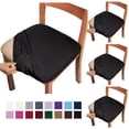 thumbnail image 1 of Fmxomd Seat Covers for Dining Room Chair Set of 4 - Stretch Fit Removable Washable Anti-Dust Desk Chair Seat Cushion Protectors - Black Chair Covers, 1 of 9