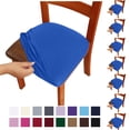 thumbnail image 1 of Fmxomd Seat Covers for Dining Room Chair Set of 8 - Stretch Fit Removable Washable Anti-Dust Desk Chair Seat Cushion Protectors - Blue Chair Covers, 1 of 7