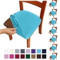 thumbnail image 1 of Fmxomd Seat Covers for Dining Room Chair Set of 8 - Stretch Fit Removable Washable Anti-Dust Desk Chair Seat Cushion Protectors - Sky Blue Chair Covers, 1 of 9