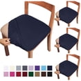thumbnail image 1 of Fmxomd Seat Covers for Dining Room Chair Set of 4 - Stretch Fit Removable Washable Anti-Dust Desk Chair Seat Cushion Protectors - Navy Chair Covers, 1 of 9
