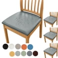 thumbnail image 1 of Fmxomd Waterproof PU Leather Seat Covers for Dining Chairs 4 Pack Stretch Dining Room Chair Seat Covers - Kitchen Chair Seat Covers Protectors - Gray, 1 of 8