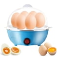 thumbnail image 1 of Fmxomd Mini Egg Cooker Electric - 6 Egg Capacity Soft Medium Hard Boiled Egg Maker with Auto Shut-Off - Easy Egg Cooker for Breakfast - Blue Mini Egg Steamer, 1 of 7