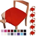thumbnail image 1 of Fmxomd Seat Covers for Dining Room Chair Set of 6 - Stretch Fit Removable Washable Anti-Dust Desk Chair Seat Cushion Protectors - Red Chair Covers, 1 of 9