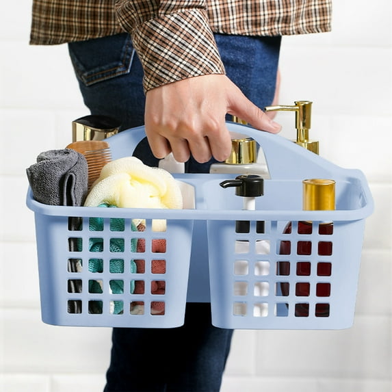 Fmxomd Portable Shower Caddy Basket Plastic Cleaning Caddy Organizer Storage Tote with Handle Compartments Basket - for Bathroom College Dorm Room Essentials - Blue
