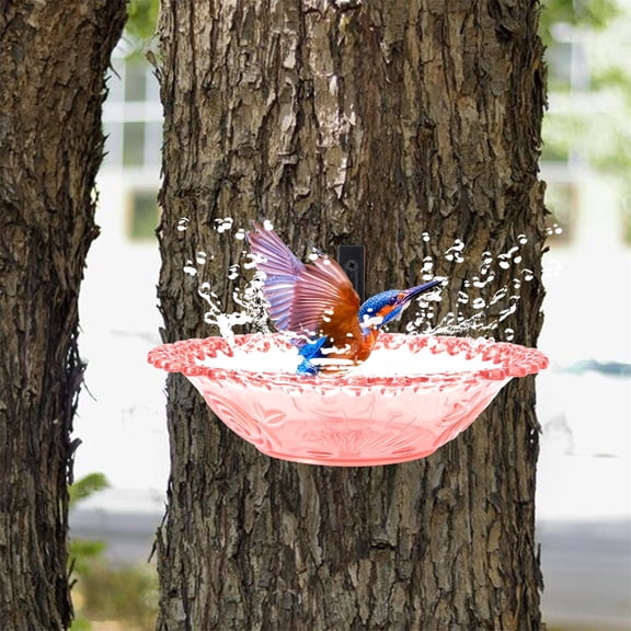 Fmxomd Bird Feeders Tree Mounted Bird Bath 9.2 Inch Diameter x 2.7 Deep Bird Bath Tray - Installed on Wooden Fences Trees Deck Indoor and Outdoor Walls