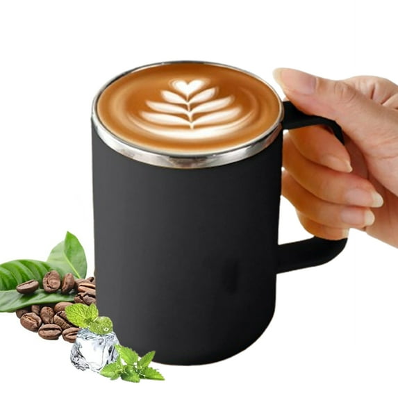 Fmxomd 500ML 16.9oz Stainless Steel Insulated Coffee Mug with Handle Double Wall Vacuum Travel Mug - Tumbler Cup with Lid for Hot Cold Drinks - Black