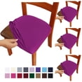 thumbnail image 1 of Fmxomd Seat Covers for Dining Room Chair Set of 4 - Stretch Fit Removable Washable Anti-Dust Desk Chair Seat Cushion Protectors - Purple Chair Covers, 1 of 9