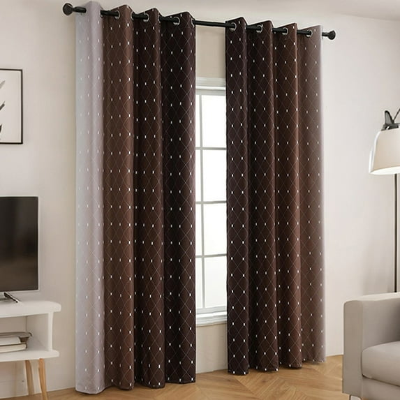 Fmxomd Blackout Curtains for Bedroom 63x52 Inches Full Room Darkening Grommet Curtains for Living Room - Thermal Insulated Gradient Color Curtains Drapes 2 Panels - Brown