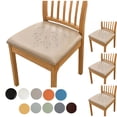 thumbnail image 1 of Fmxomd Waterproof PU Leather Seat Covers for Dining Chairs 4 Pack Stretch Dining Room Chair Seat Covers - Kitchen Chair Seat Covers Protectors - Khaki, 1 of 8