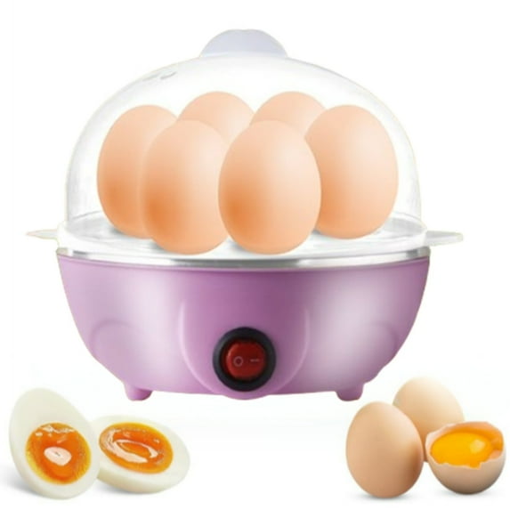 Fmxomd Mini Egg Cooker Electric - 6 Egg Capacity Soft Medium Hard Boiled Egg Maker with Auto Shut-Off - Easy Egg Cooker for Breakfast - Pink Mini Egg Steamer