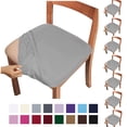 thumbnail image 1 of Fmxomd Seat Covers for Dining Room Chair Set of 8 - Stretch Fit Removable Washable Anti-Dust Desk Chair Seat Cushion Protectors - Light Gray Chair Covers, 1 of 9