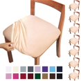thumbnail image 1 of Fmxomd Seat Covers for Dining Room Chair Set of 8 - Stretch Fit Removable Washable Anti-Dust Desk Chair Seat Cushion Protectors - Beige Chair Covers, 1 of 9