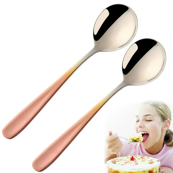 Fmxomd Espresso Spoons Mini Coffee Spoon 6.9 Inch Stainless Steel Small Spoons for Dessert Mirror Polished Spoons for Home Kitchen Restaurant Dishwasher Safe - 2Pack
