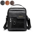 thumbnail image 1 of Fmxomd Messenger Bag for Men Crossbody Shoulder Purse Small Vintage PU Leather Satchel Pouch - Side Crossover Handbag Office Business for Men - Black, 1 of 8