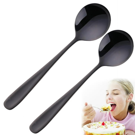 Fmxomd Espresso Spoons Mini Coffee Spoon 6.9 Inch Stainless Steel Small Spoons for Dessert Mirror Polished Spoons for Home Kitchen Restaurant Dishwasher Safe - 2Pack