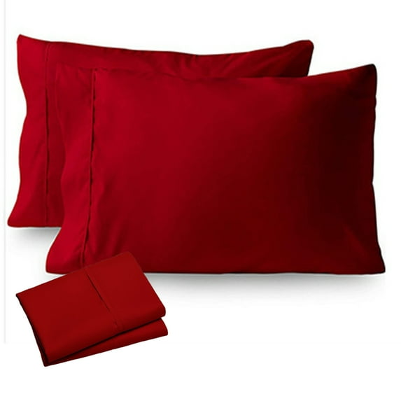 Fmxomd Pillow Cases 2 Pack Standard Pillowcases with Envelope Closure - Soft Brushed Pillow Cover for Home Hotel Bedding Essentials - 20x36in Red