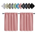 thumbnail image 1 of Fmxomd Thermal Short Blackout Curtains for Small Window - Darkening Curtains for Living Room Bedroom Kitchen - W29.9xL36 Inch Set of 2 Panels - Pink, 1 of 7