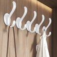 thumbnail image 1 of Fmxomd Coat Rack Wall Mounted 5 Pack Wall Hooks Heavy Duty Plastic Coat Hooks for Coat Hat Towel Purse Robes - Mudroom Bathroom Entryway - White 5 Packs, 1 of 7