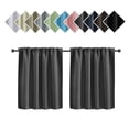thumbnail image 1 of Fmxomd Thermal Short Blackout Curtains for Small Window - Darkening Curtains for Living Room Bedroom Kitchen - W29.9xL36 Inch Set of 2 Panels - Dark Gray, 1 of 6
