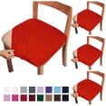 thumbnail image 1 of Fmxomd Seat Covers for Dining Room Chair Set of 4 - Stretch Fit Removable Washable Anti-Dust Desk Chair Seat Cushion Protectors - Red Chair Covers, 1 of 9