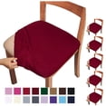thumbnail image 1 of Fmxomd Seat Covers for Dining Room Chair Set of 6 - Stretch Fit Removable Washable Anti-Dust Desk Chair Seat Cushion Protectors - Wine Chair Covers, 1 of 9