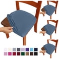 thumbnail image 1 of Fmxomd Seat Covers for Dining Room Chair Set of 4 - Stretch Fit Removable Washable Anti-Dust Desk Chair Seat Cushion Protectors - Dark Blue Chair Covers, 1 of 9
