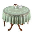 thumbnail image 1 of Fmxomd Green Lace Round Tablecloths 70 Inch for Dining Room Kitchen Tables Vintage Floral Table Cover with Scalloped Bottom for Wedding Party Christmas Banquet - 1Pack Tablecloth, 1 of 8