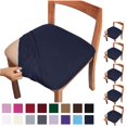 thumbnail image 1 of Fmxomd Seat Covers for Dining Room Chair Set of 6 - Stretch Fit Removable Washable Anti-Dust Desk Chair Seat Cushion Protectors - Navy Chair Covers, 1 of 9