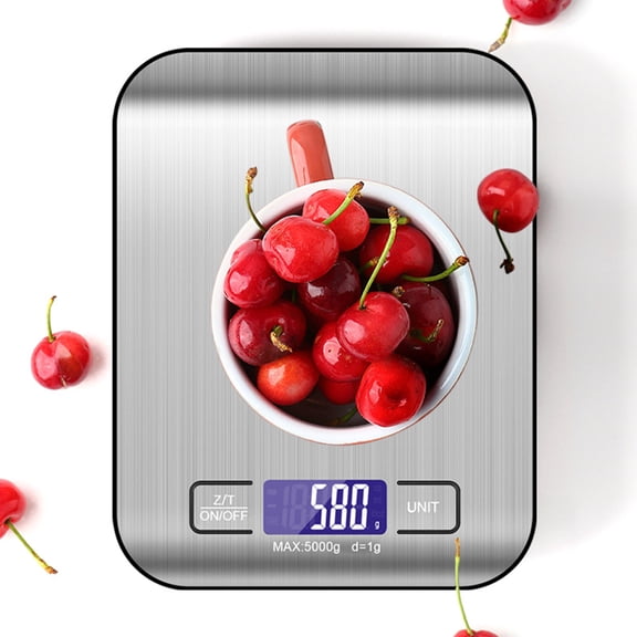 Fmxomd Food Scale, 22lb Digital Kitchen Scale with 6 Units Tare Function & LCD Display, Stainless Steel Weight Grams and Ounces for Baking, Cooking and Meal Prep (Batteries Not Included)