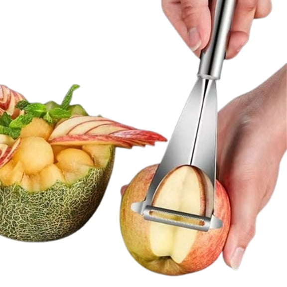 Fmxomd Fruit Carving Knife, 1 Pack Fruit Cutter, Stainless Steel Vegetable Carving Tools, Triangular Shape DIY Carving Knives for Home Kitchen Platter Tray Decoration(Silver)