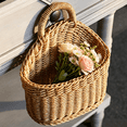 thumbnail image 1 of Fmxomd Hanging Wall Basket Plastic Woven Front Door Basket, Decorative Door Baskets for Flowers Plants, Hanging Wicker Basket for Kitchenware Farmhouse, 1 of 6
