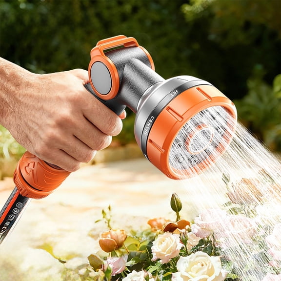 Fmxomd High Pressure Garden Hose Nozzle with 9 Patterns - Versatile Heavy Duty Sprayer for Watering Plants, Cleaning Cars, and Washing Pets - Durable Plastic Design for All Your Outdoor Needs